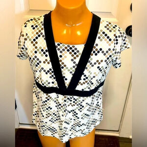 Studio Works Women’s Short Sleeve Polka Dot Shirt Size XL.  Vintage EUC